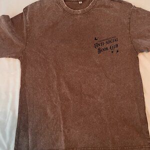 Anti-Social Book Club Tee, Brown - Unisex - Size M